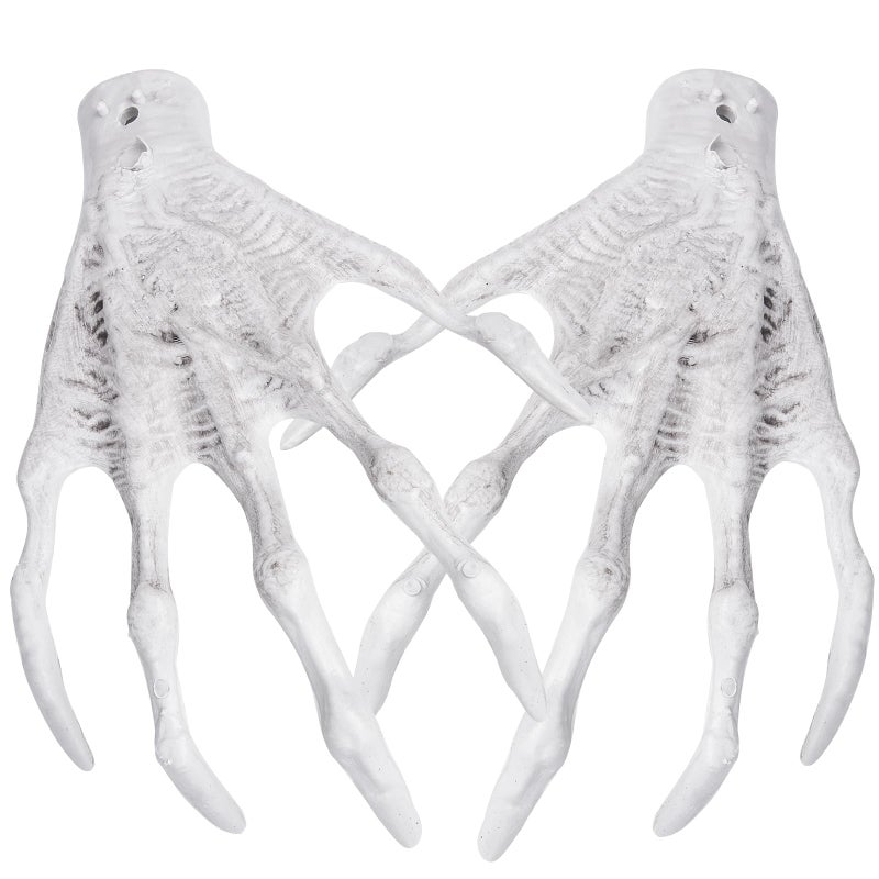 XONOR Halloween Witch Skeleton Hands - 1 Pair Realistic Plastic Scary Skeleton Hand for Halloween Decoration - Image 1